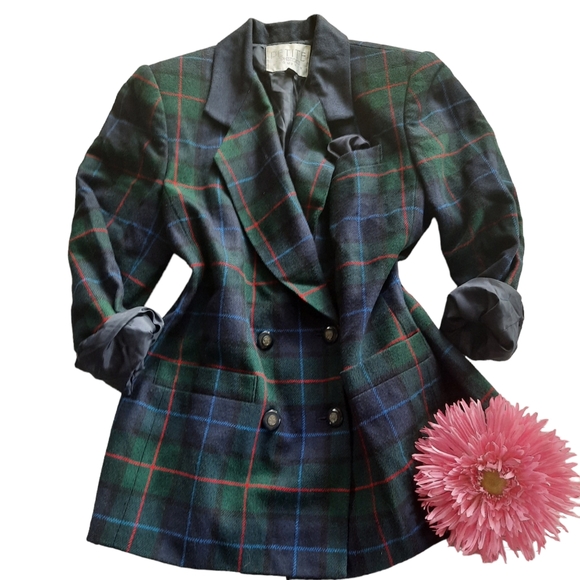 Vintage Sophisticate & Company Plaid Wool Blazer Jacket - Picture 2 of 14